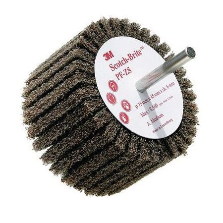 3M Scotch-Brite Clean en Finish Lamellenborstel op stift FF-ZS, 75mm x 45mm x 6mm A VFN