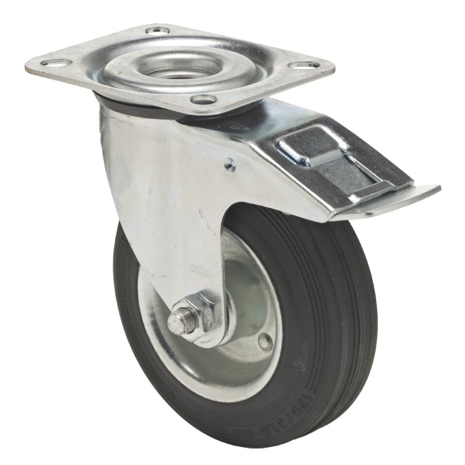 Product afbeelding Colson zwenkwiel BPSM met topplaat en rem 125 x 37mm 100kg