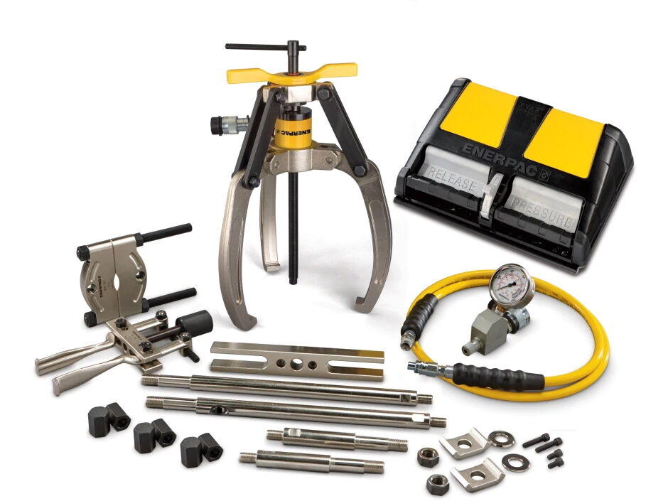 Enerpac hydraulische trekker master set lock-grip 3 armen met luchtpomp
