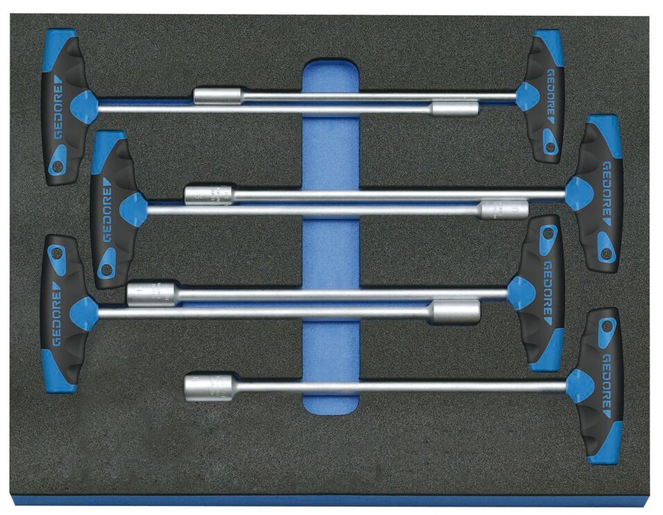 Product afbeelding Gedore Soksleutelset met T-greep in 2/4 CT module, 8-dlg 2005 CT2-33 T