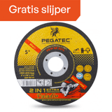 Actieset Pegatec – Metabo. Gratis haakse slijper bij 200 doorslijpschijven 125 x 1.0  