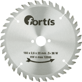 Fortis HW-cirkelz-blad 160x2,8 x20mm Z36W
