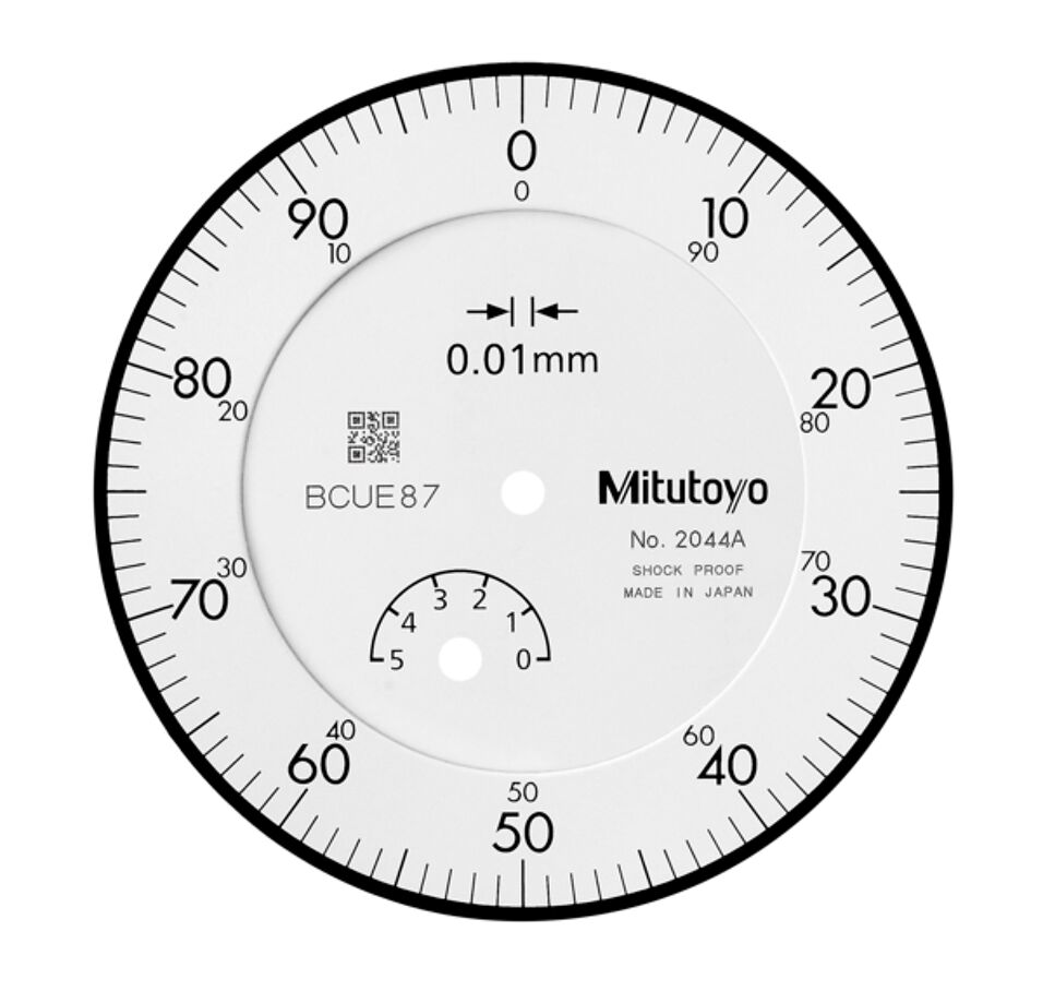 Product afbeelding Mitutoyo meetklok  5,0mm/0,01mm   2044A, Met opspanoor