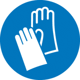 Schild handschoenen 100 mm PVC-Folie