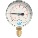 Manometer 63mm 0 - 6 bar G1/4 onderaansluiting