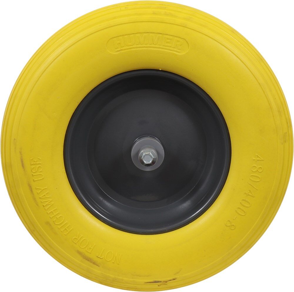 Antilek-band geel met zwarte stalen velg