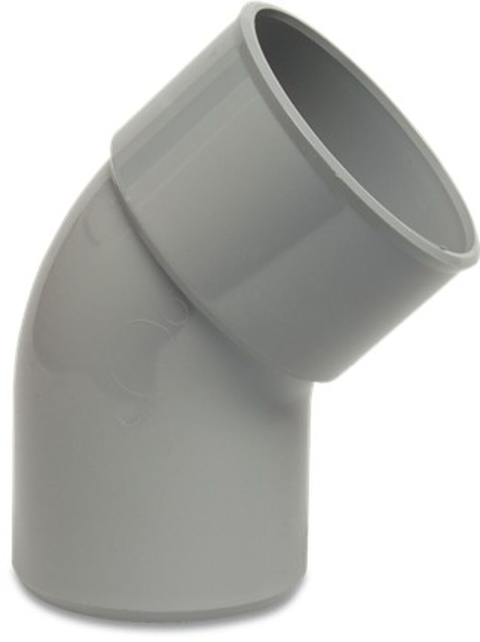 Product afbeelding Bocht 45° PVC-U 110 mm lijmmof x spie grijs KOMO