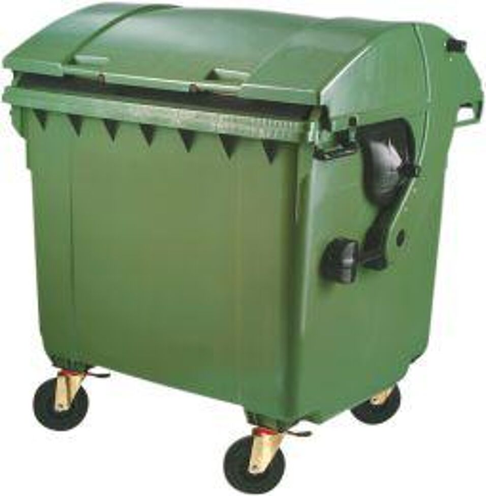 Product afbeelding Afvalcontainer 1,1 kbm kunstsstof vlakke deksel, groen
