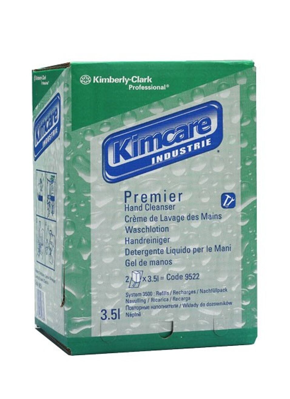 Product afbeelding Kimberly Clark Kimcare Industrie premier handreiniger groen 2 x 3,5 l