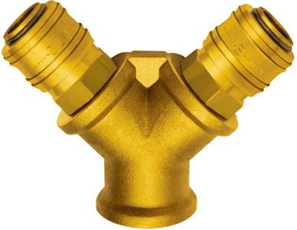 Product afbeelding Riegler Verdeler binnendraad met 2 snelkoppelingen 1/2"