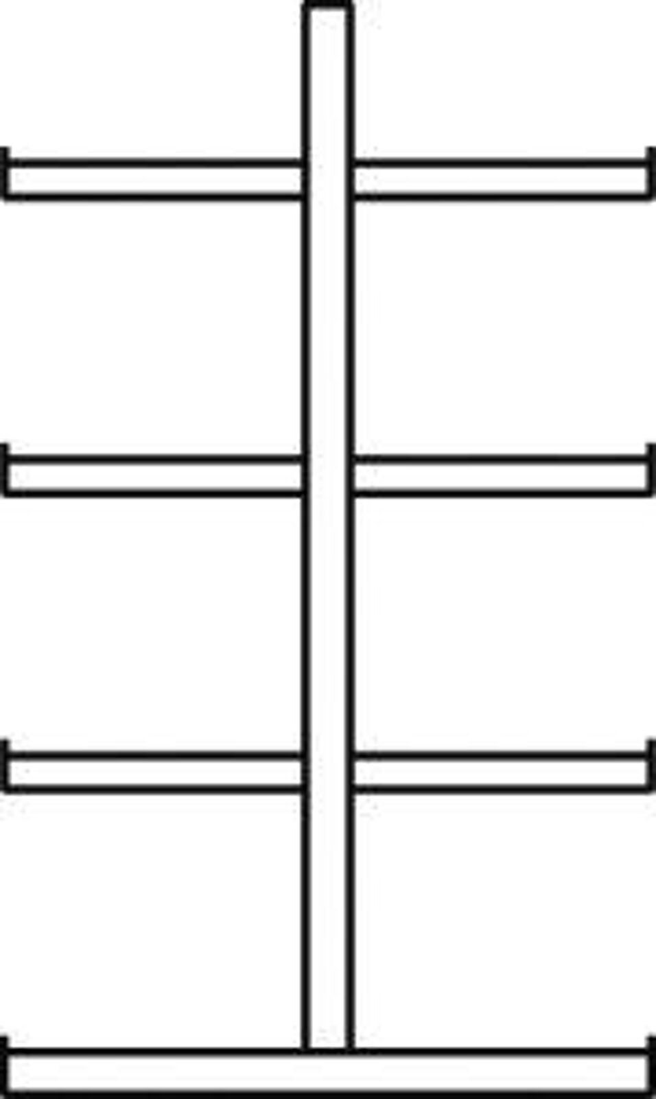 Product afbeelding Draagarmstelling BS IPE120 dubbelzijdig 3000 x 1300 x 1000 RAL 5010 met 10 draagarmen per staander systeem licht