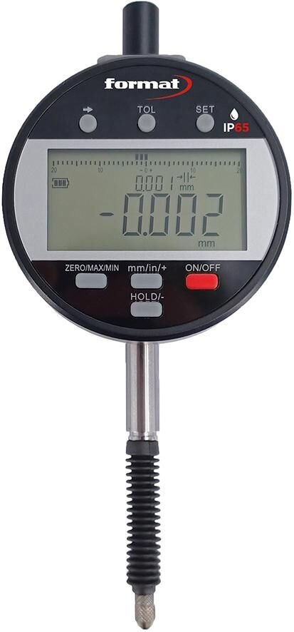 Format Digitale meetklok IP65 12,5/0,01mm batterij met digitale meetklok