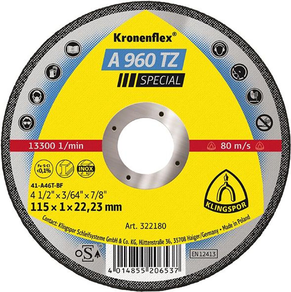 Product afbeelding Klingspor Doorslijpschijf A960TZ 115x1,0mm