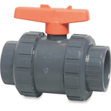 Praher Kogelkraan PVC-U 63 mm lijmmof 16 bar grijs type S6