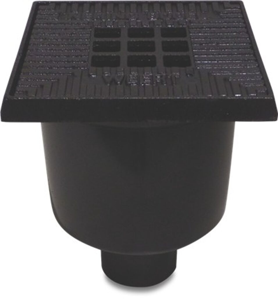 Product afbeelding Vloerput kunststof 70/75 mm spie zwart onderaansluiting