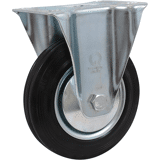 Bokwiel rubber zwart bev.pl. 150mm