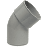 Bocht 45° PVC-U 32 mm lijmmof x spie grijs KOMO