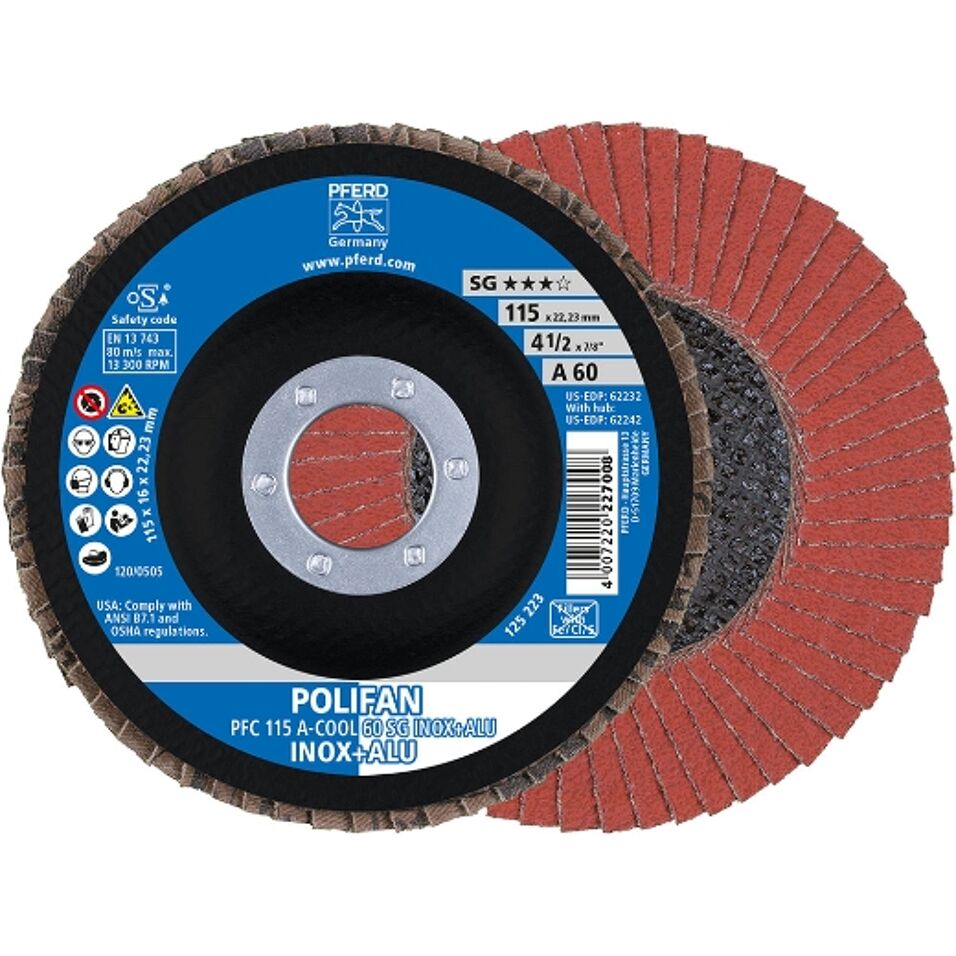 Product afbeelding Pferd POLIFAN-lamellenslijpschijf- PFC 115 A-COOL 60 SG INOX+ALU
