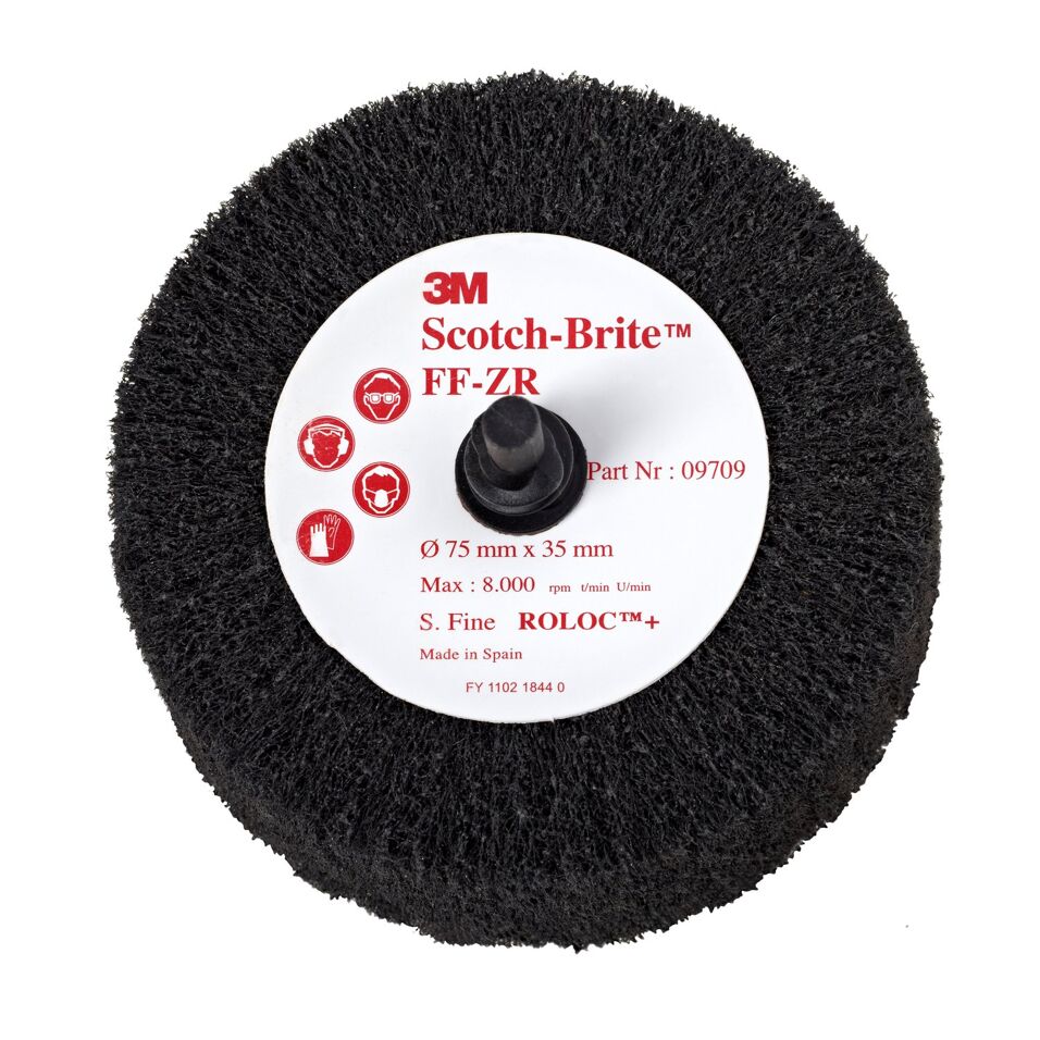 Product afbeelding 3M Scotch-Brite Roloc+ Clean en Finish Lamellenborstel FF-ZR, 75 mm x 35 mm, S FIN