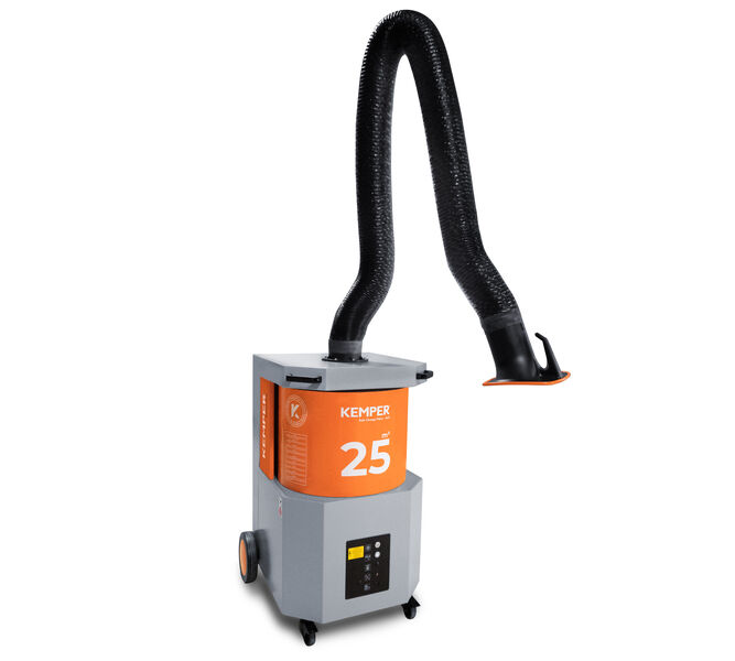 Kemper mobiele afzuiger smartfil met afzuigarm slanguitvoering