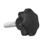 Sterknop met buitendraad DIN 6336 vorm L M6x20 mm Diameter 32 mm
