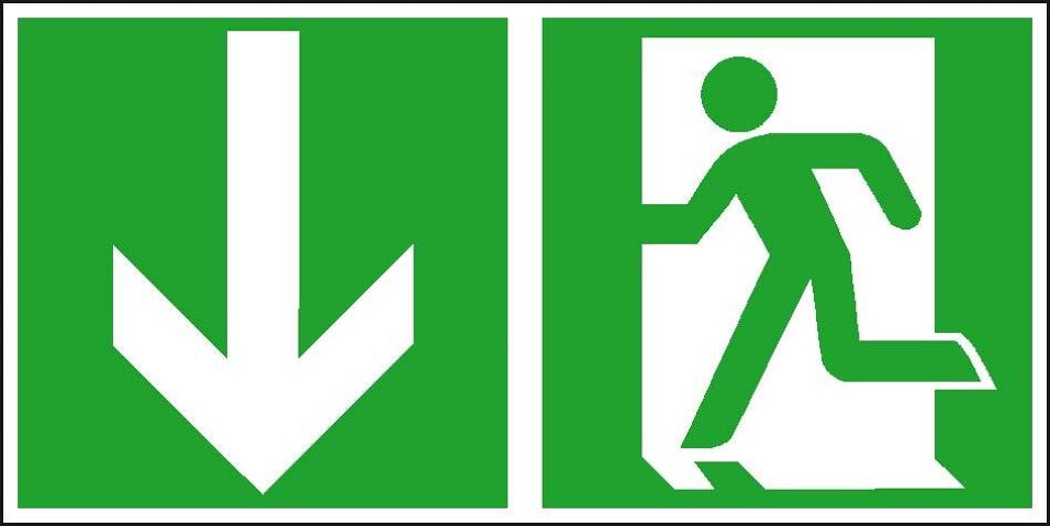 Product afbeelding Sticker nooduitgang links      300x150mm
