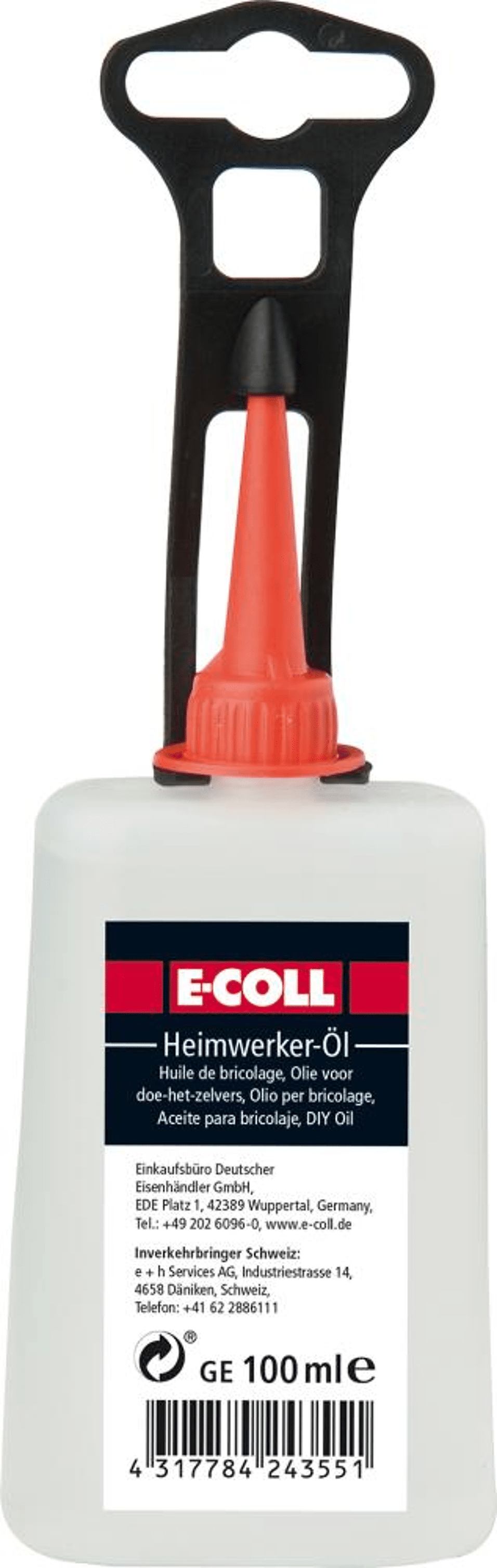 Product afbeelding E-Coll huishoudolie fles 100 ml