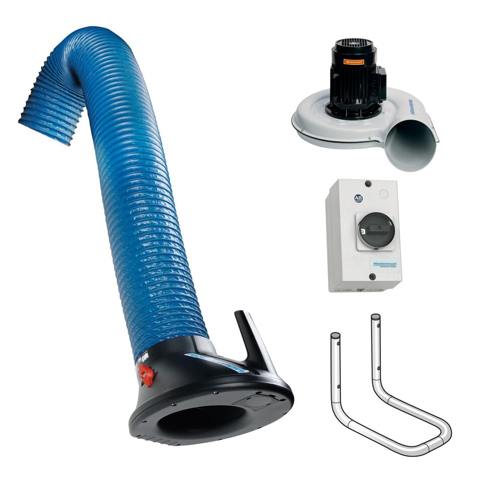 Product afbeelding Nederman afzuigarm original met N24 ventilator, muurbeugel en schakelaar 4m