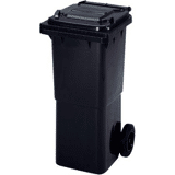 Grote afvalbak kunststof 60 liter, grijs