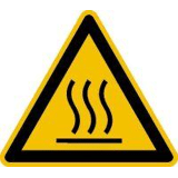 Sticker let op heet oppervlak     25 a 10 st.