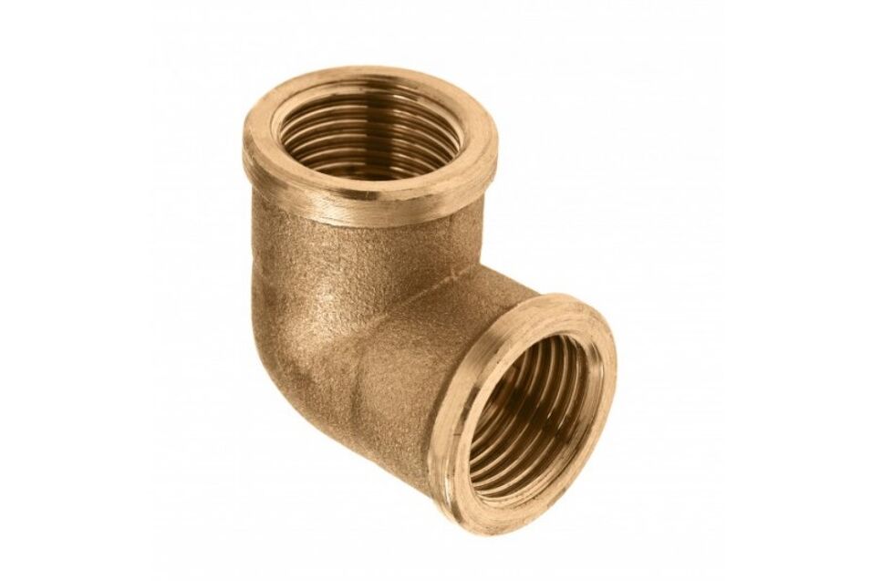 Product afbeelding Messing knie volle doorlaat  1/2