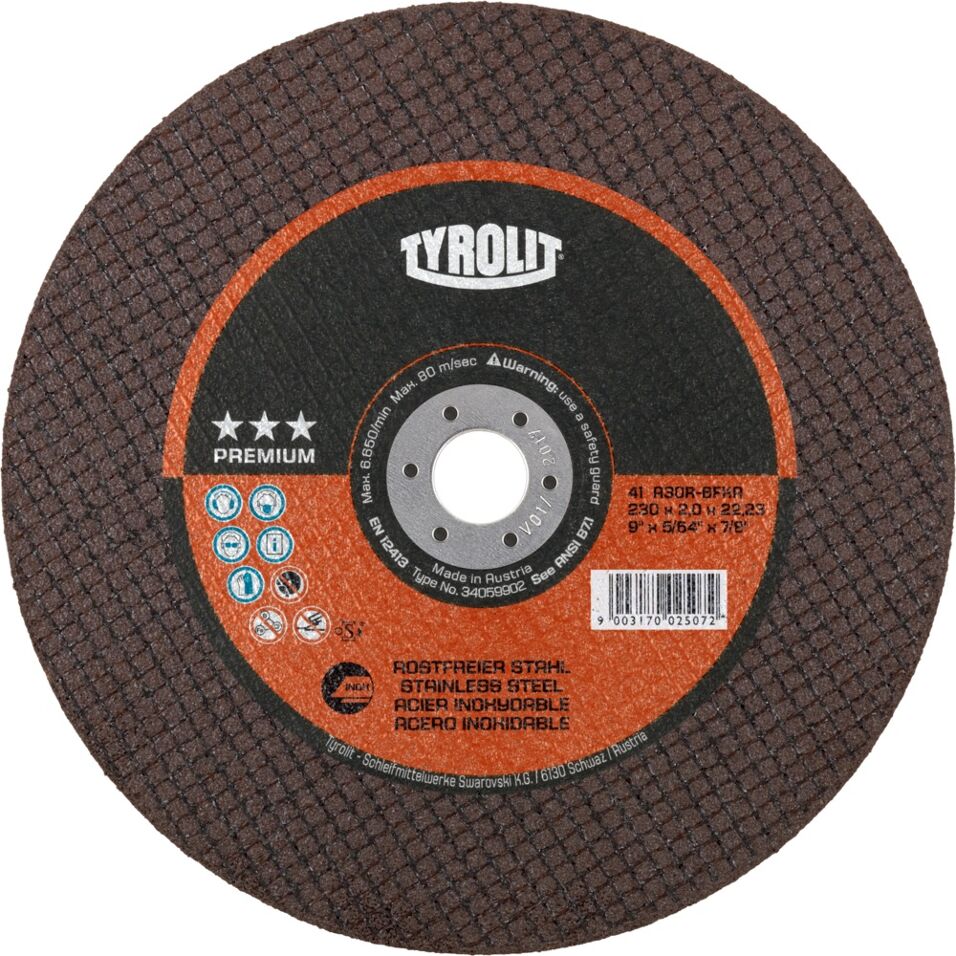 Product afbeelding Tyrolit Premium doorslijpschijf 41 178x2,5x22,23 A30R-BFXA