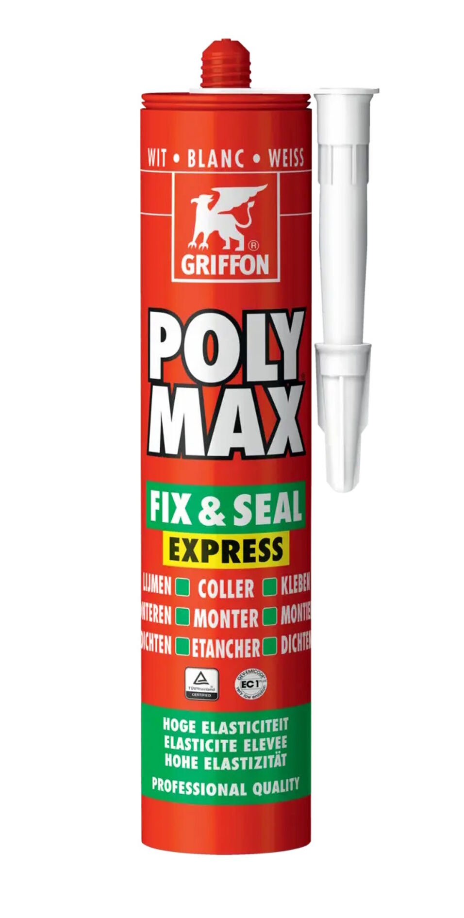 Product afbeelding Griffon Poly Max lijmkit Fix & Seal Express grijs 425 g