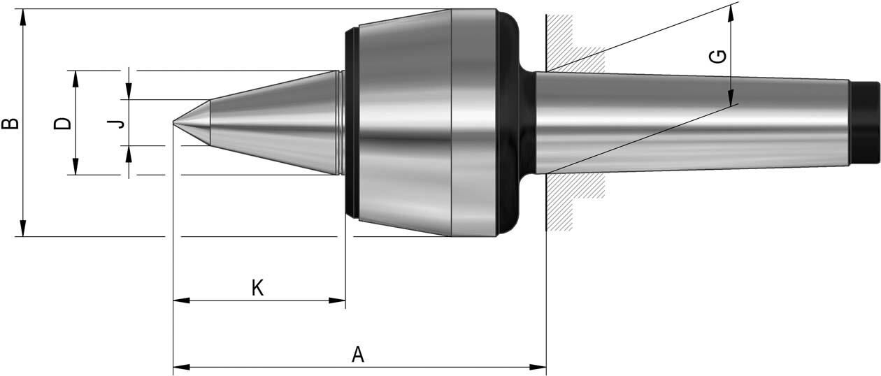 Rohm Meedraaiende center met verlengde looppunt MC4 Type 604