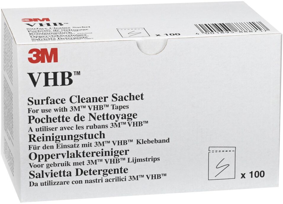 Product afbeelding 3M VHB Oppervlakte Reiniger, 100 zakjes/doos