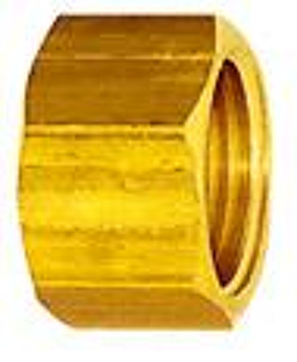 Product afbeelding Messing wartelmoer 1/4 voor tule   4-6mm