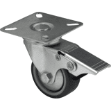 Colson zwenkwiel BDPE met topplaat en rem 50 x 20mm 40kg