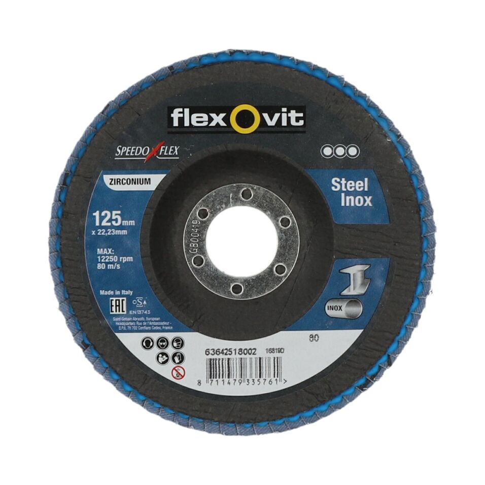 Product afbeelding Flexovit lamellenschijf      125x22 k 80