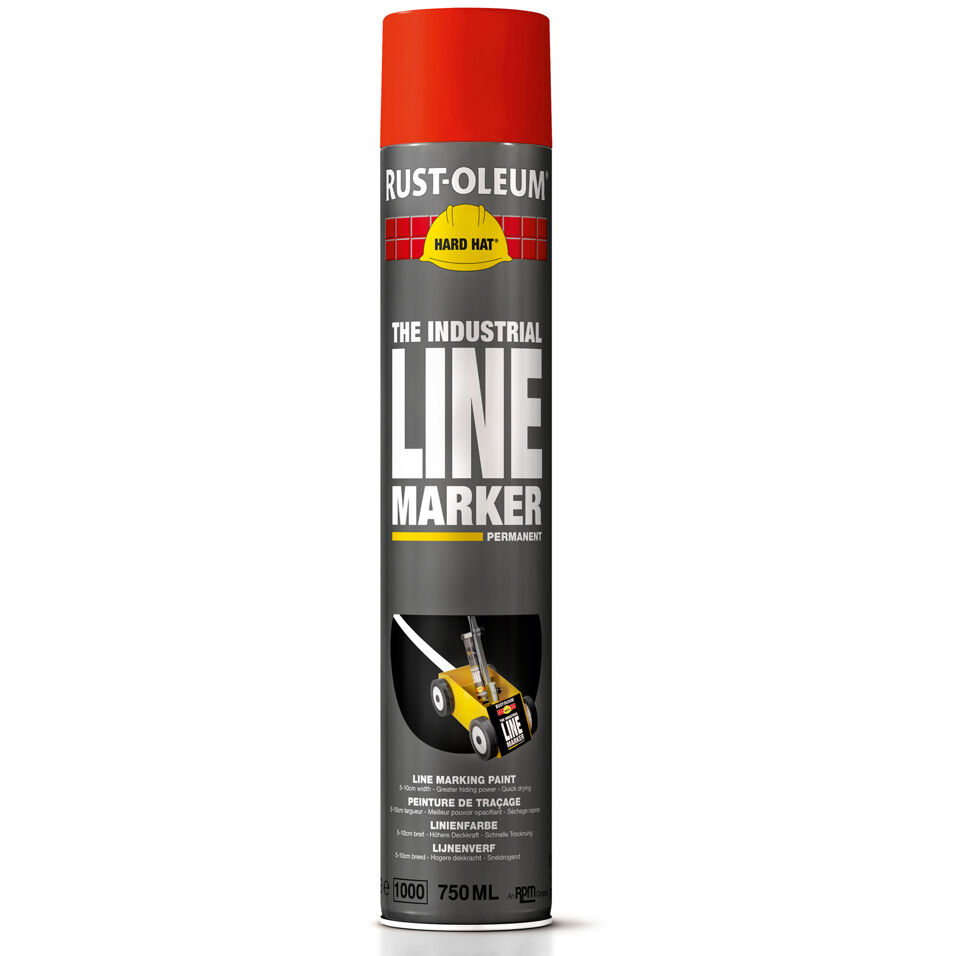 Product afbeelding Rust-Oleum lijnmarkeerverf RAL 3020 verkeersrood 750 ml
