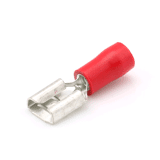Kabelschoen,vlak,huls,rood  6.3 a50st geisol., 0.5-1.5mm, 0,8