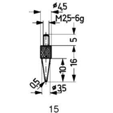 Kafer Meetstift staal spits 0.5mm