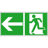 Sticker vluchtweg links        300x150mm