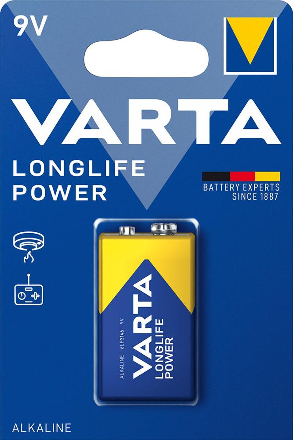 Product afbeelding Batterij LONGLIFE Power 9 V E-blok blister a 1 stuks VARTA