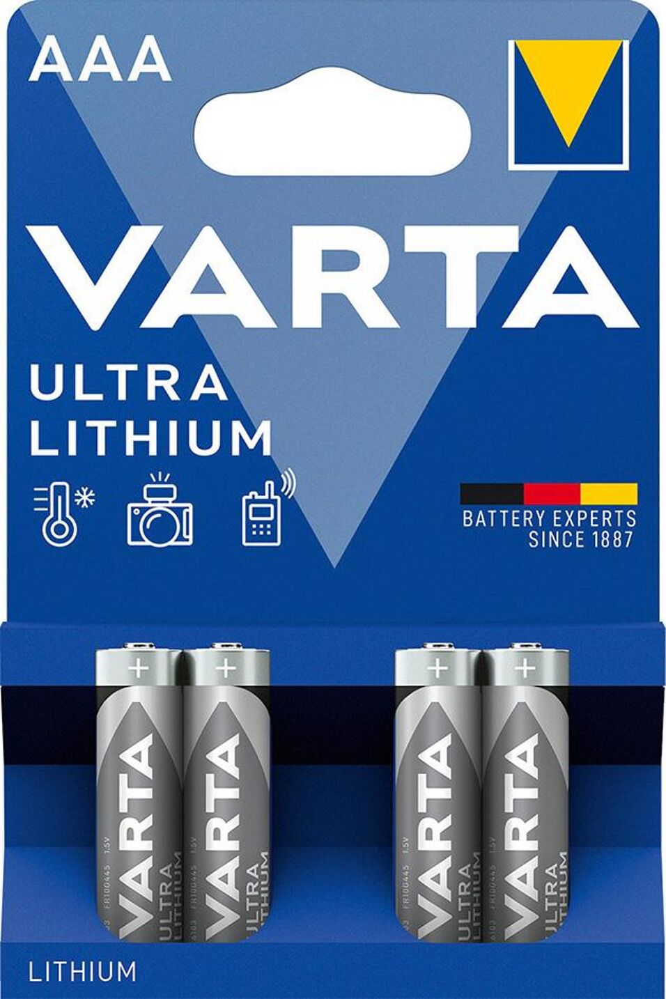 Product afbeelding Batterij professional lithium AAA blister a 4 stuks VARTA