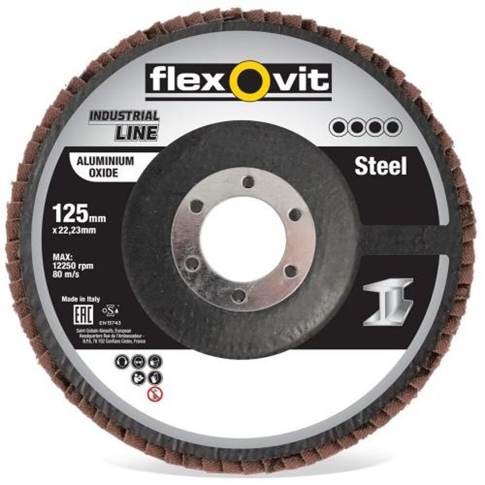 Product afbeelding Flexovit lamellenschijf vlak R265 - 125 x 22 mm P80