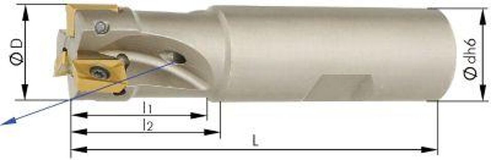 Product afbeelding Schachtfrees Z4, met IK, voor APKT10 90gr., D 25mm