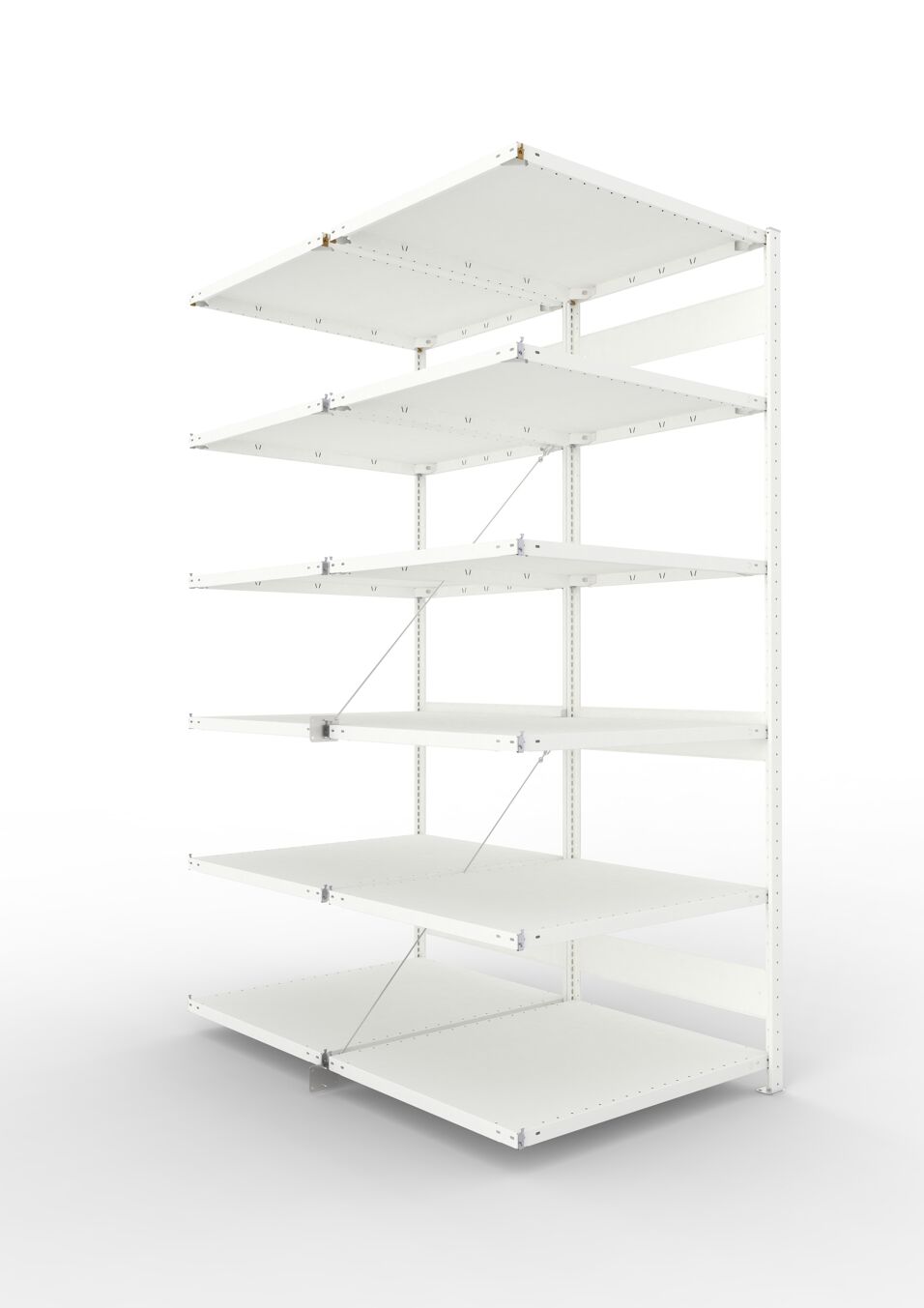 Product afbeelding CLIP Dubbele inhaakstelling 230 DAS 2500 x 1000 x 800 RAL 7035 cpl. met 2 x 6 legborden
