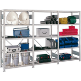 CLIP inhaakstelling 100 BS 2000 x 1000 x 300 RAL 7035 cpl. met 5 legborden