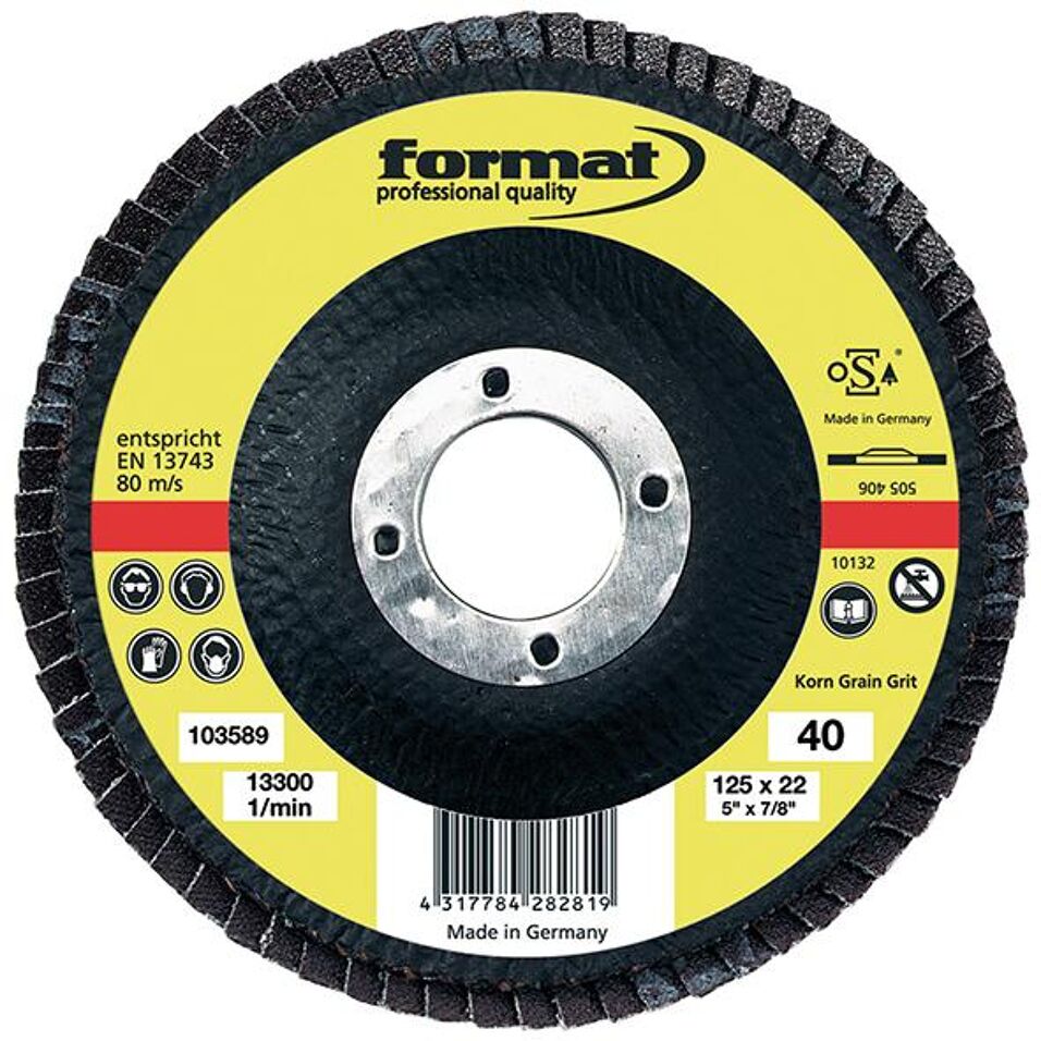 Product afbeelding Format Lamellenschijf Glasweefsel recht 125mm K80