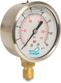 Manometer 63 0-400 glycerine 1/4 oa